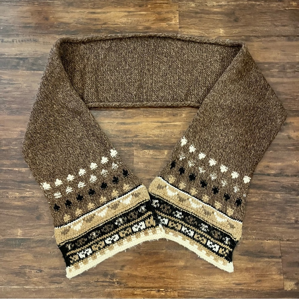 MaxMara Weekend Chunky Knit Scarf Neutral Brown